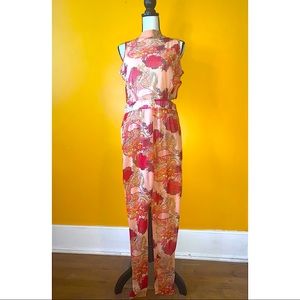 Fashion Nova cut-out jumpsuit, size XL, multi-color